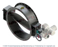 Damper circular butterfly FE&M B110 en posicion abierta