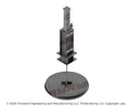 Damper de asiento poppet FE&M P410 en posicion cerrada
